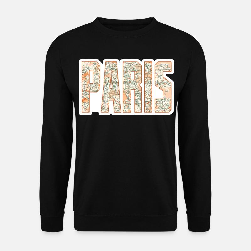 Paris Stadtplan - Unisex Pullover - Schwarz