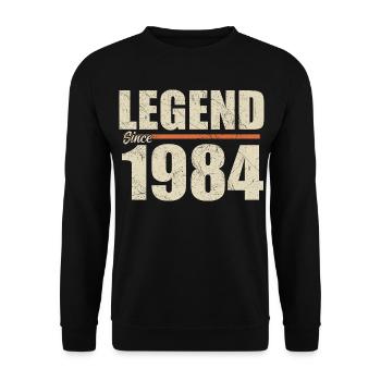 Geburtstag 1984 | Legende seit 1984 - Unisex Pullover - Schwarz - Vorne - Alina (178cm) & Michal (187cm)