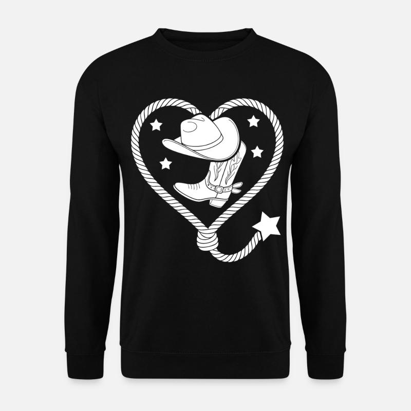 Herz Lasso Line Dance Stetson - Unisex Pullover - Schwarz