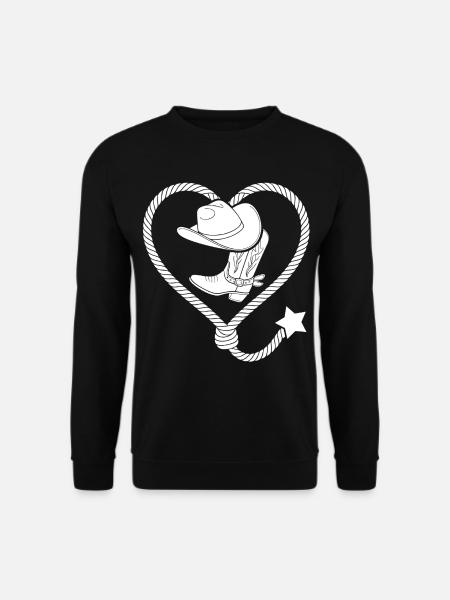 Herz Lasso Line Dance Stetson - Unisex Pullover - Schwarz