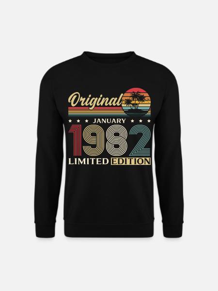 44e anniversaire Original janvier 1982 - Sweat-shirt Unisexe - noir