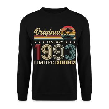 33rd Birthday Original January 1993 - Unisex Sweatshirt - black - Front - Alina (178cm) & Michal (187cm)