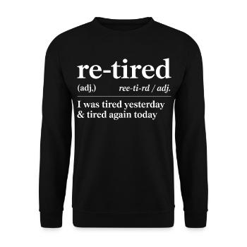 Définition drôle des retraités - Sweat-shirt Unisexe - noir - Devant - Alina (178cm) & Michal (187cm)