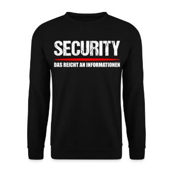 Security Türsteher Spruch - Unisex Pullover - Schwarz - Vorne - Alina (178cm) & Michal (187cm)