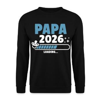 Papa 2026 Loading... - Unisex Sweatshirt - black - Front - Alina (178cm) & Michal (187cm)