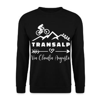 Transalp 2026 - Fahrrad MTB -  Via Claudia Augusta - Unisex Pullover - Schwarz - Vorne - Alina (178cm) & Michal (187cm)