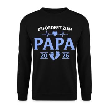 Promoted to Dad 2026 Dad - Unisex Sweatshirt - black - Front - Alina (178cm) & Michal (187cm)