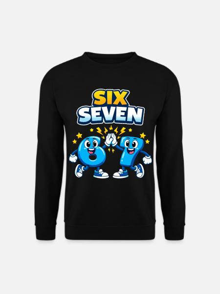zahl 67 six seven - 6 7 meme - Unisex Pullover - Schwarz