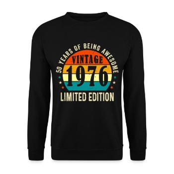 Vintage 1976 Limited Edition 50 Year Old Gift - Unisex Sweatshirt - black - Front - Alina (178cm) & Michal (187cm)