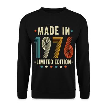 Vintage 1976 Limited Edition, 50 Years Old Gifts - Unisex Sweatshirt - black - Front - Alina (178cm) & Michal (187cm)