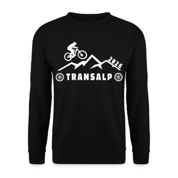 Transalp 2026 mit Fahrrad - Unisex Pullover - Schwarz - Vorne - Alina (178cm) & Michal (187cm)