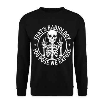 Skelett Radiologie Logo Motiv - Unisex Pullover - Schwarz - Vorne - Alina (178cm) & Michal (187cm)