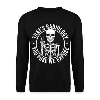 Skeletal Pose Radiology Humor - Unisex Sweatshirt - black - Front - Alina (178cm) & Michal (187cm)