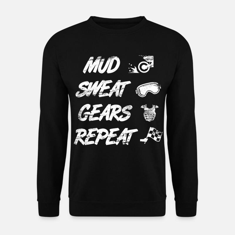 Mud Sweat Gears Repeat - Unisex Pullover - Schwarz