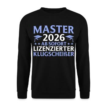 Studies Completed 2026 Master's Degree Gift - Unisex Sweatshirt - black - Front - Alina (178cm) & Michal (187cm)