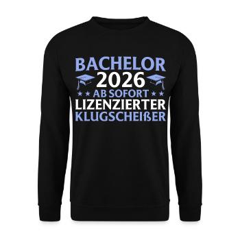 Diplômé en 2026 : Don de diplôme de licence - Sweat-shirt Unisexe - noir - Devant - Alina (178cm) & Michal (187cm)