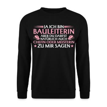 Chef de construction ou maître constructeur - Constructeur - Sweat-shirt Unisexe - noir - Devant - Alina (178cm) & Michal (187cm)