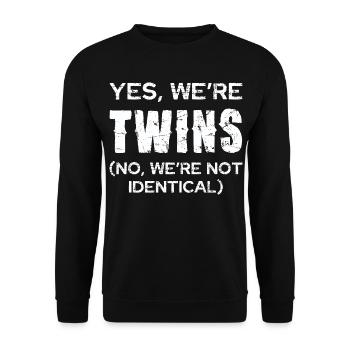 Twin joke: Not identical - Unisex Sweatshirt - black - Front - Alina (178cm) & Michal (187cm)