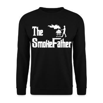 The Smoke Father Grill Artwork - Unisex Pullover - Schwarz - Vorne - Alina (178cm) & Michal (187cm)