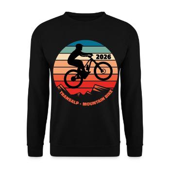 Transalp 2026 mit Mountainbike - Unisex Pullover - Schwarz - Vorne - Alina (178cm) & Michal (187cm)