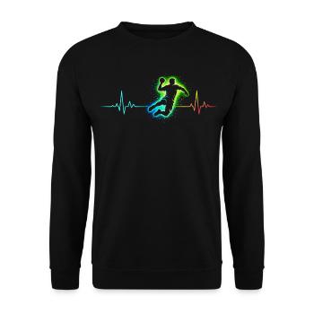 handball herzschlag - Unisex Pullover - Schwarz - Vorne - Alina (178cm) & Michal (187cm)