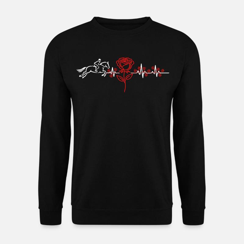 Pferd Herzschlag EKG - Unisex Pullover - Schwarz