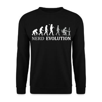 Évolution du geek : du singe au pro de l’ordinateur - Sweat-shirt Unisexe - noir - Devant - Alina (178cm) & Michal (187cm)