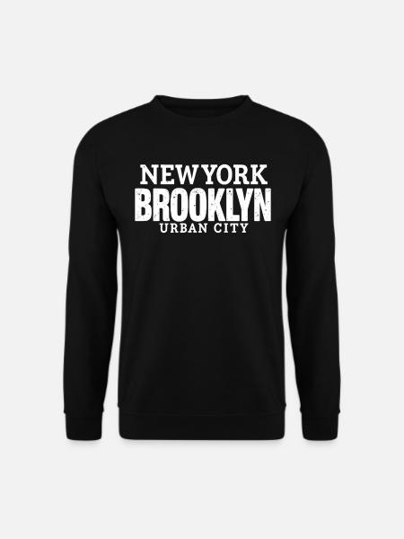Urban City New York Brooklyn Vintage-Stil - Unisex Pullover - Schwarz