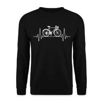 Bicycle ECG Heart Line Cycling Passion - Unisex Sweatshirt - black - Front - Alina (178cm) & Michal (187cm)