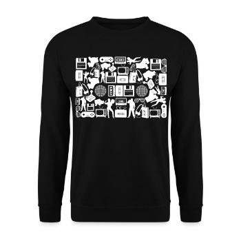 Cassette Silhouette - Unisex Sweatshirt - black - Front - Alina (178cm) & Michal (187cm)