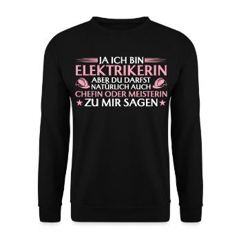 Électricien patron ou maîtresse artisane - artisane - Sweat-shirt Unisexe - noir - Devant - Alina (178cm) & Michal (187cm)