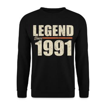 Anniversaire 1991 | Légende depuis 1991 - Sweat-shirt Unisexe - noir - Devant - Alina (178cm) & Michal (187cm)