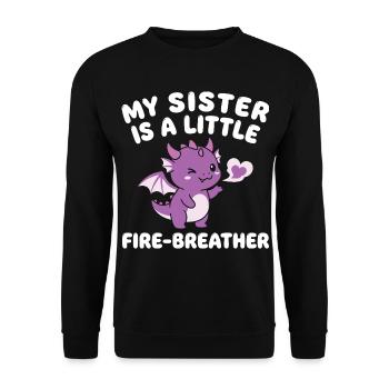 Brother Dragon Cute Sibling - Unisex Sweatshirt - black - Front - Alina (178cm) & Michal (187cm)