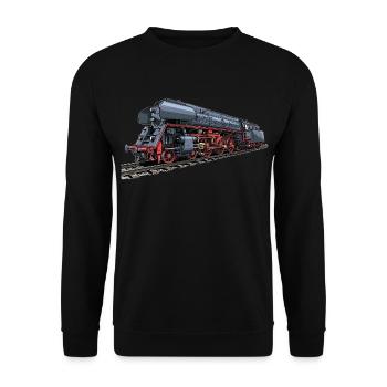 Steam locomotive in retro look 01 519 - Unisex Sweatshirt - black - Front - Alina (178cm) & Michal (187cm)