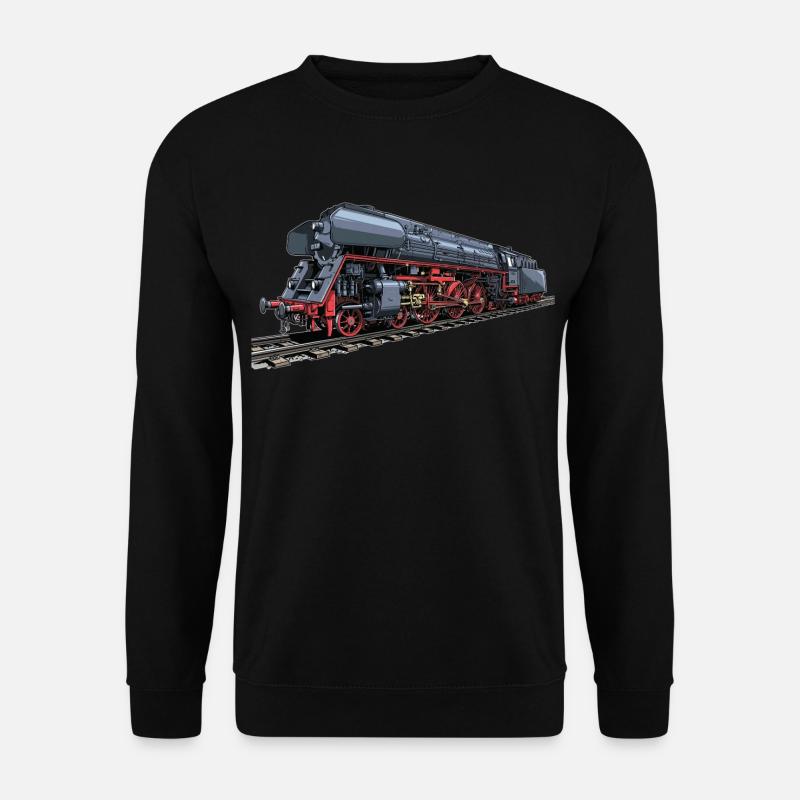 Dampflok im Retro-Look 01 519 - Unisex Pullover - Schwarz