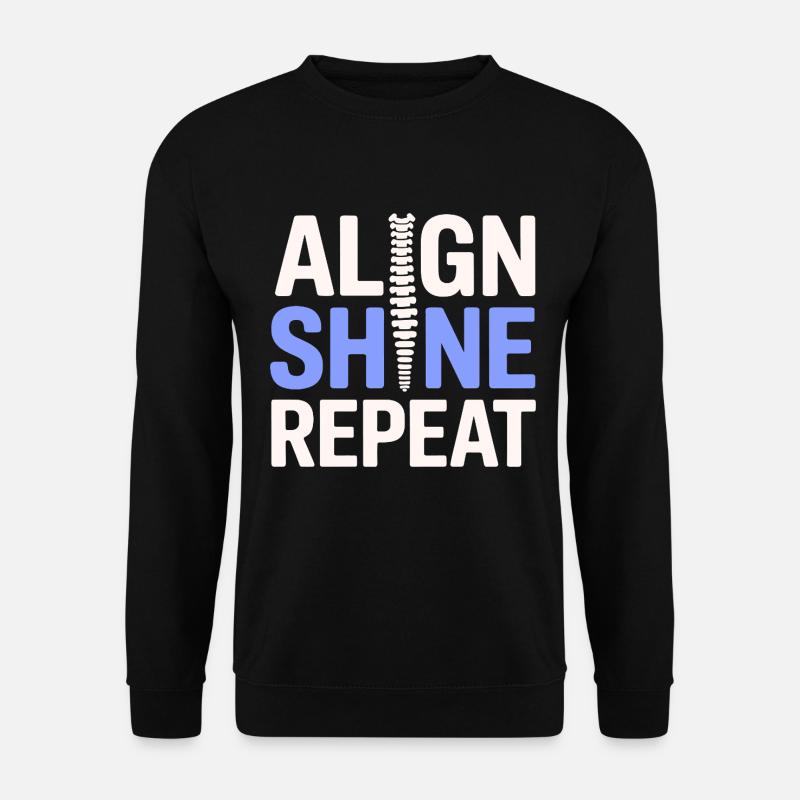 Chiropraktiker Aligned Shine Repeat Professional DC - Unisex Pullover - Schwarz