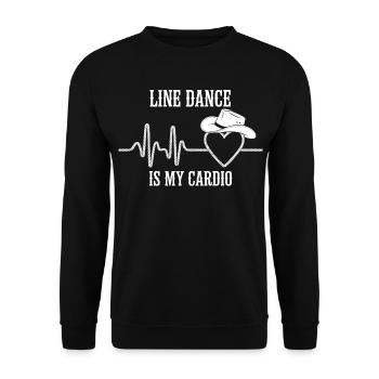 Line Dance Cardio Heart Logo - Unisex Sweatshirt - black - Front - Alina (178cm) & Michal (187cm)