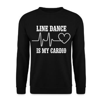 Line Dance Cardio Herz - Unisex Pullover - Schwarz - Vorne - Alina (178cm) & Michal (187cm)