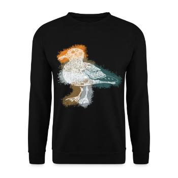 Zentangle Gull - Unisex Sweatshirt - black - Front - Alina (178cm) & Michal (187cm)