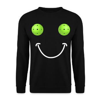 Pickleball Happy Face - Unisex Pullover - Schwarz - Vorne - Alina (178cm) & Michal (187cm)
