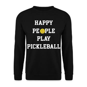 Des gens heureux jouent au pickleball - Sweat-shirt Unisexe - noir - Devant - Alina (178cm) & Michal (187cm)