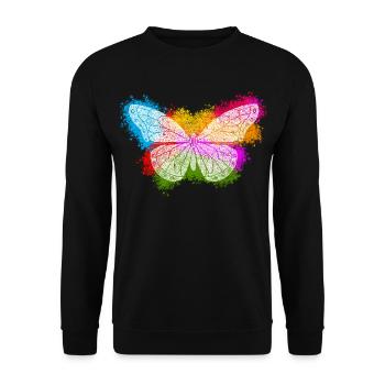 Zentangle Butterfly - Unisex Sweatshirt - black - Front - Alina (178cm) & Michal (187cm)