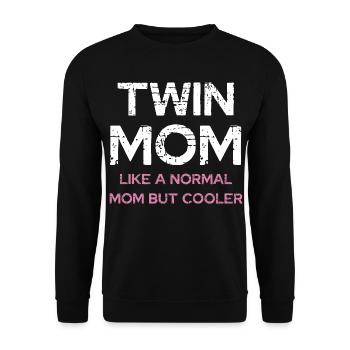 Zwillingsmama – cooler als normale Mama - Unisex Pullover - Schwarz - Vorne - Alina (178cm) & Michal (187cm)