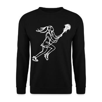 Women's Lacrosse - Unisex Sweatshirt - black - Front - Alina (178cm) & Michal (187cm)