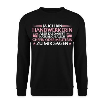 Artisane, patronne ou maître artisan - Artisanat - Sweat-shirt Unisexe - noir - Devant - Alina (178cm) & Michal (187cm)