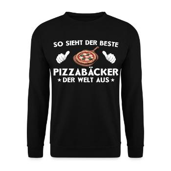 Pizza Best Pizza Maker Gift Idea - Unisex Sweatshirt - black - Front - Alina (178cm) & Michal (187cm)