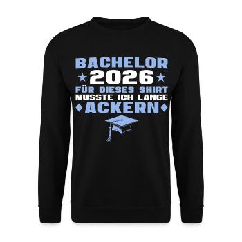 Bachelor's examination passed Bachelor's degree 2026 - Unisex Sweatshirt - black - Front - Alina (178cm) & Michal (187cm)