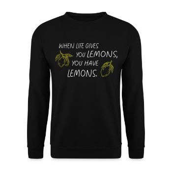 Quand la vie vous donne des citrons Statement - Sweat-shirt Unisexe - noir - Devant - Alina (178cm) & Michal (187cm)