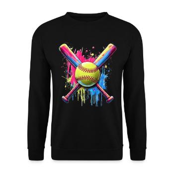 Softball - Unisex Pullover - Schwarz - Vorne - Alina (178cm) & Michal (187cm)