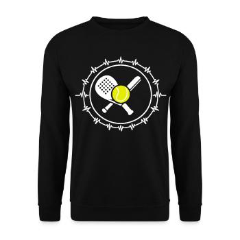 Padel Ball Padel Tennis Herz Geschenk Spieler - Unisex Pullover - Schwarz - Vorne - Alina (178cm) & Michal (187cm)